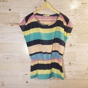 Black Rainn stripe colorful top